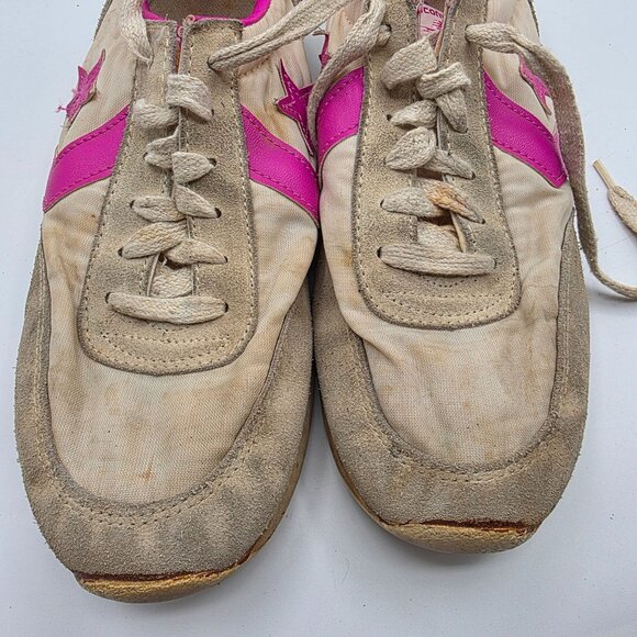 Vintage 80's Converse Womens Size 5.5 Beige Pink Sneaker Shoes Sports Walking - Picture 11 of 13